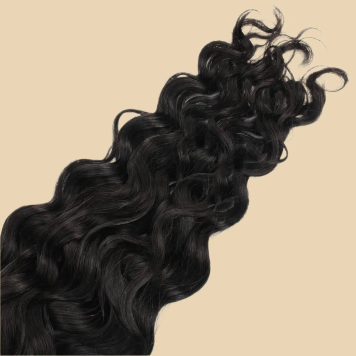 Beach Wave Bulk Human Hair Extensions showing waves