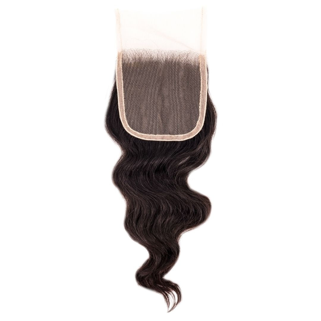 Back Lace View of Raw Indian 4x4 Hair Extension Closure
