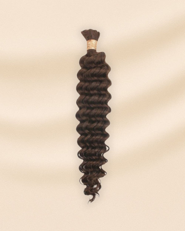 Medium Brown Deep Wave Bulk Hair