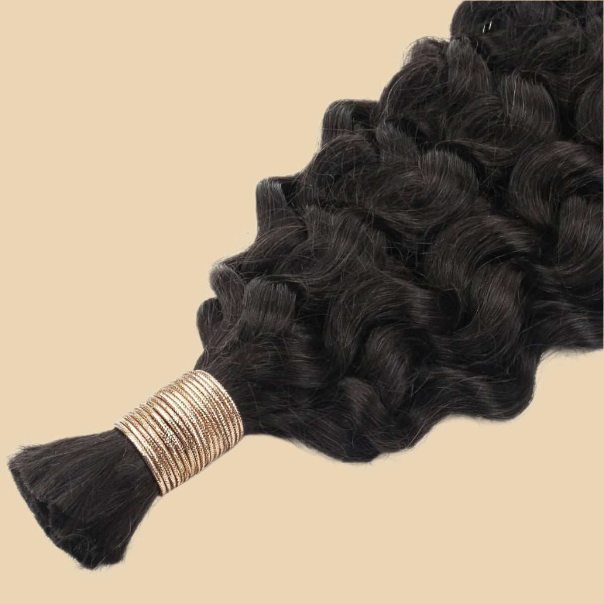 Ocean Wave Bulk Human Hair Extensions Up close view