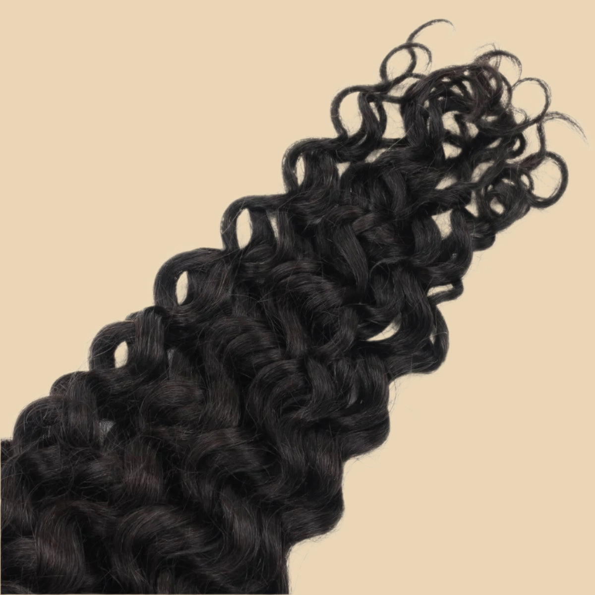 Ocean Wave Bulk Human Hair  up close view of the curls
