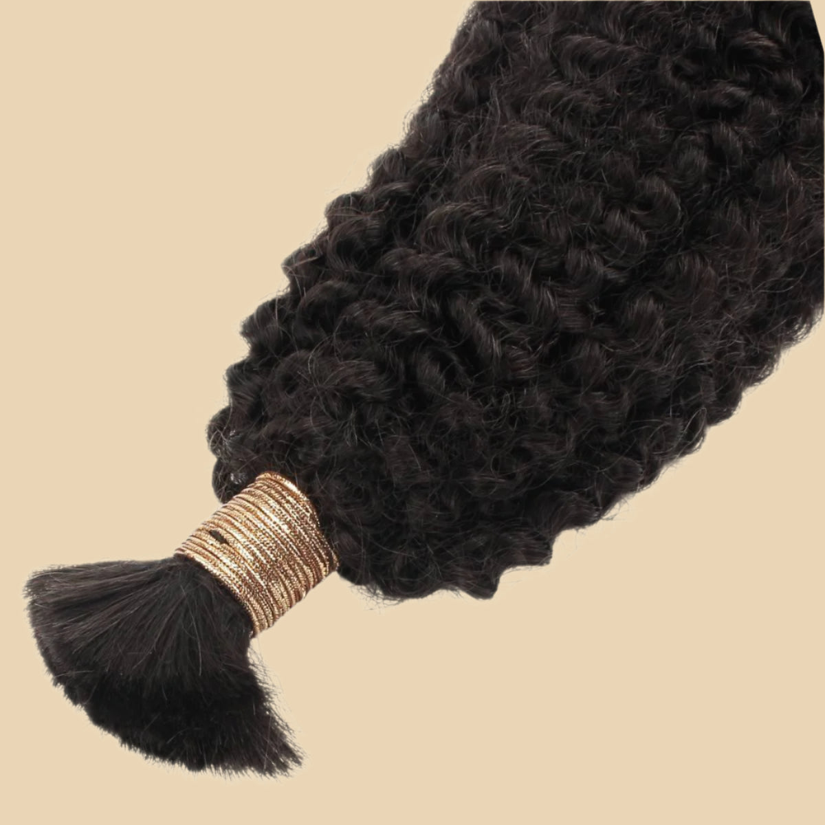 Close-up of Afro-Kinky Bulk Human Hair Braiding Extensions