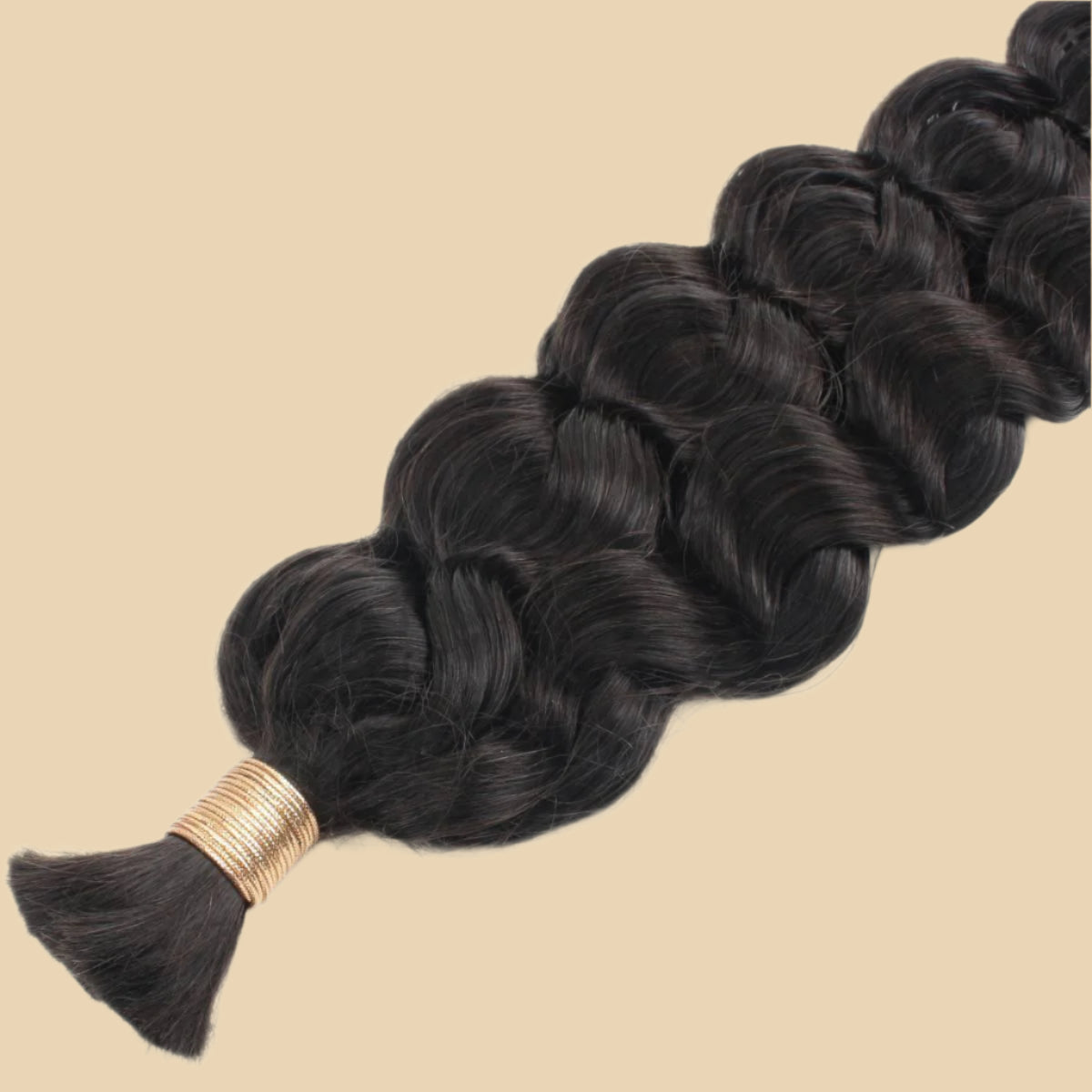 Up close Latin Wave Bulk Human Hair Extensions