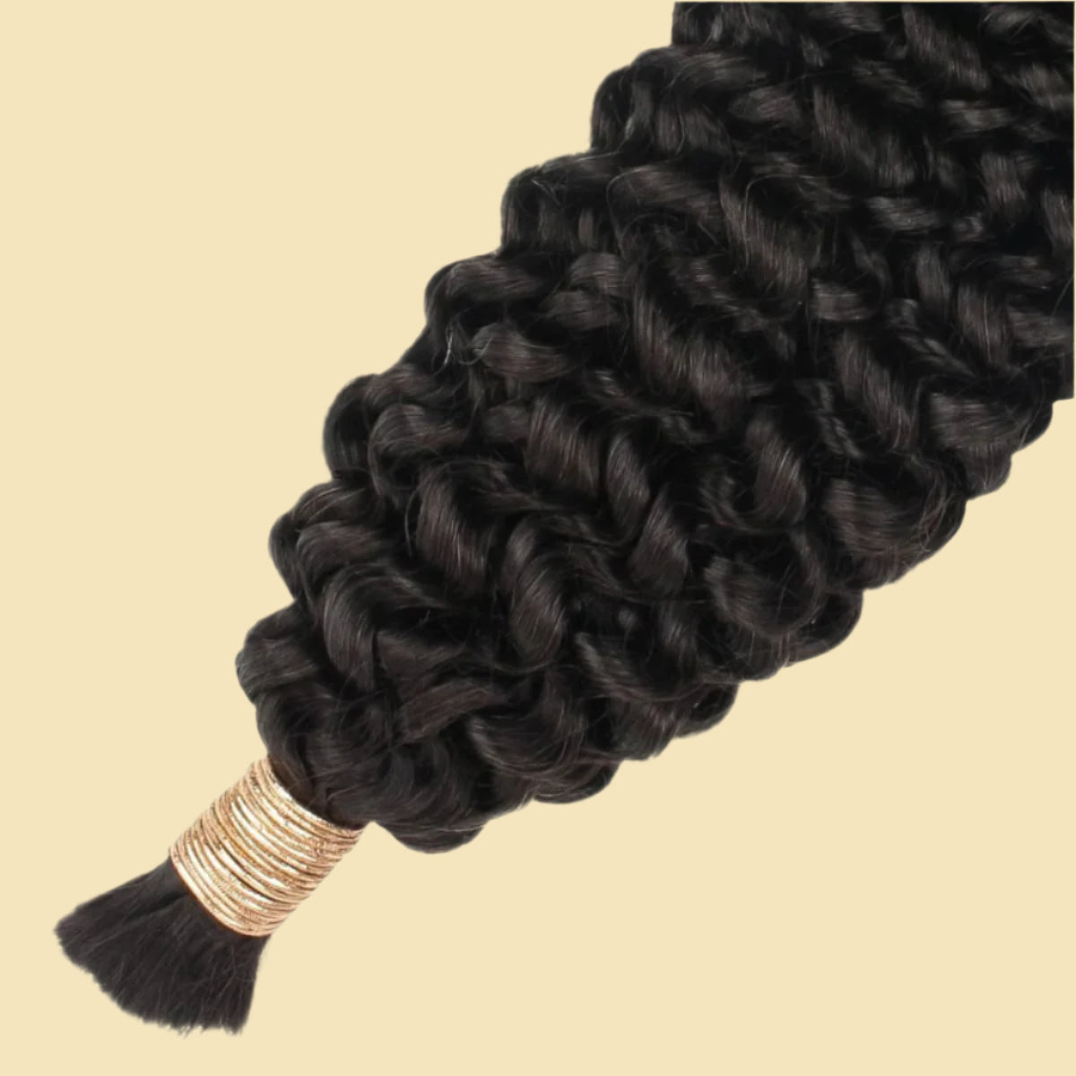 Water Wave Bulk Human Hair Extensions Side View