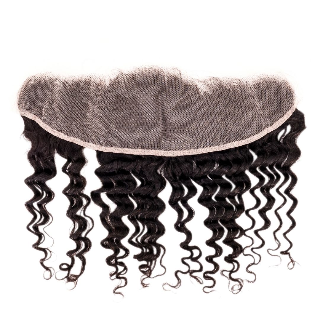 Brazilian Deep Wave 13-4 Frontal showing the back of the lace