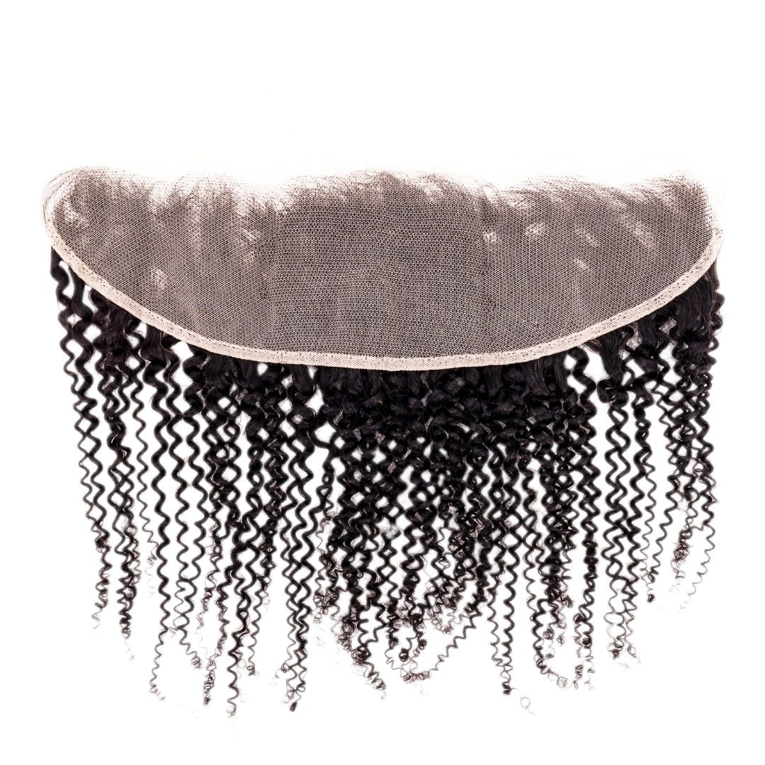 Brazilian Afro Kinky Frontal Hair Extension with Lace Showing
