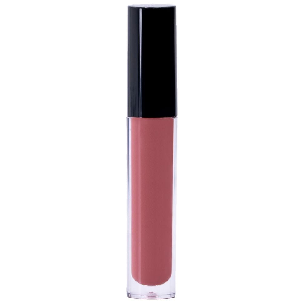 The Matrix Pink Lip Gloss features a sleek black cap and a transparent container displaying its pink hue. Its minimalist design offers a moisturizing shine and vibrant color in a non-sticky formula for a sophisticated look.