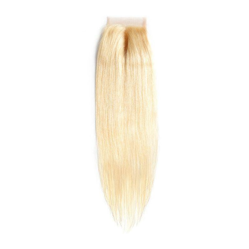 Russian Virgin Blonde Straight 4x4 Closure Hair Extension