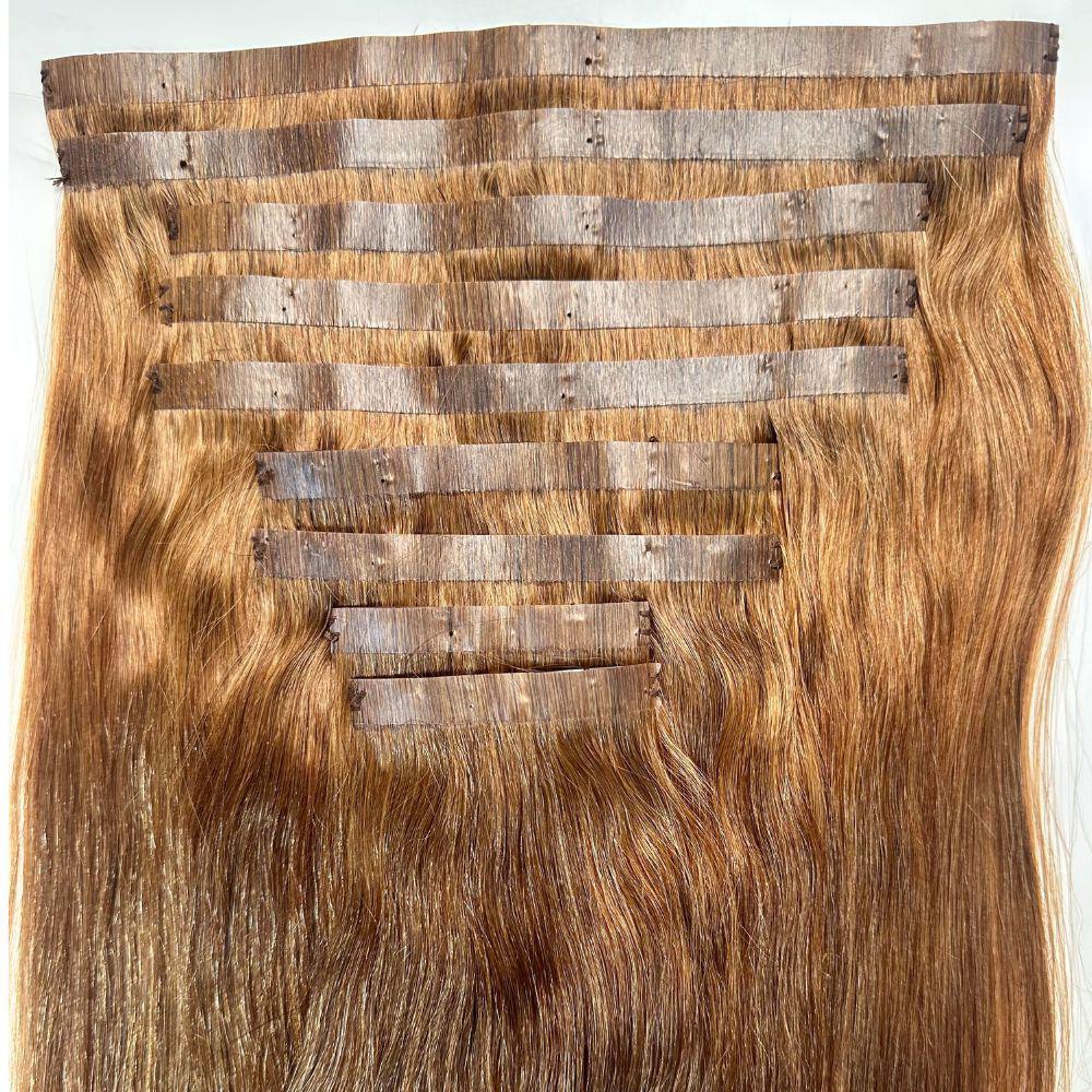 Auburn Seamless Clip-In Hair Extension showing the seamless side