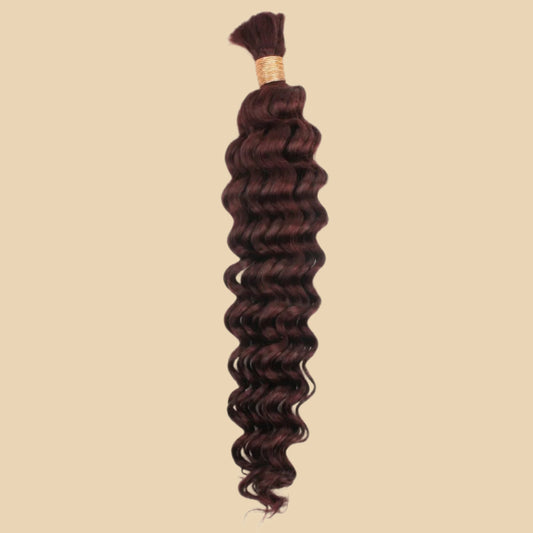Burgundy Deep Wave Color 99J Bulk Human Braiding Hair