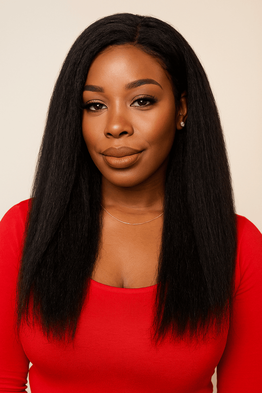 Kinky Straight Transparent Closure Wig
