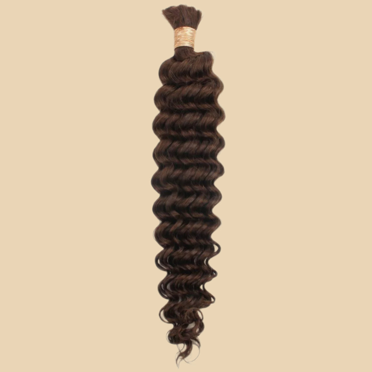 Medium Brown Deep Wave Bulk Human Braiding Hair