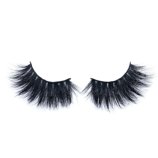 The "5D Mink 12" lashes by hairdiamondz feature a dramatic, fluffy style and are displayed against a white background to offer a luxurious look.