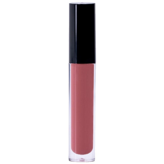 The Matrix Pink Lip Gloss features a sleek black cap and a transparent container displaying its pink hue. Its minimalist design offers a moisturizing shine and vibrant color in a non-sticky formula for a sophisticated look.